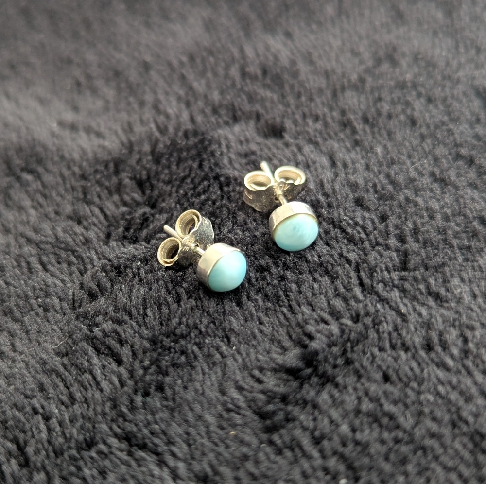 Vintage Turquoise Sterling Silver Stud Earrings